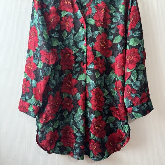 VTG 90s Victorias Secret Women Nightshirt Pajamas Sz S Gold Label Sheer Textured - Picture 6 of 15